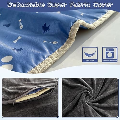 Miniatura 2 de Almohadilla térmica grande para perros de 18 x 27 pulgadas, temperatura ajustable de 9 niveles y temporizador de 4 niveles, cama térmica impermeable