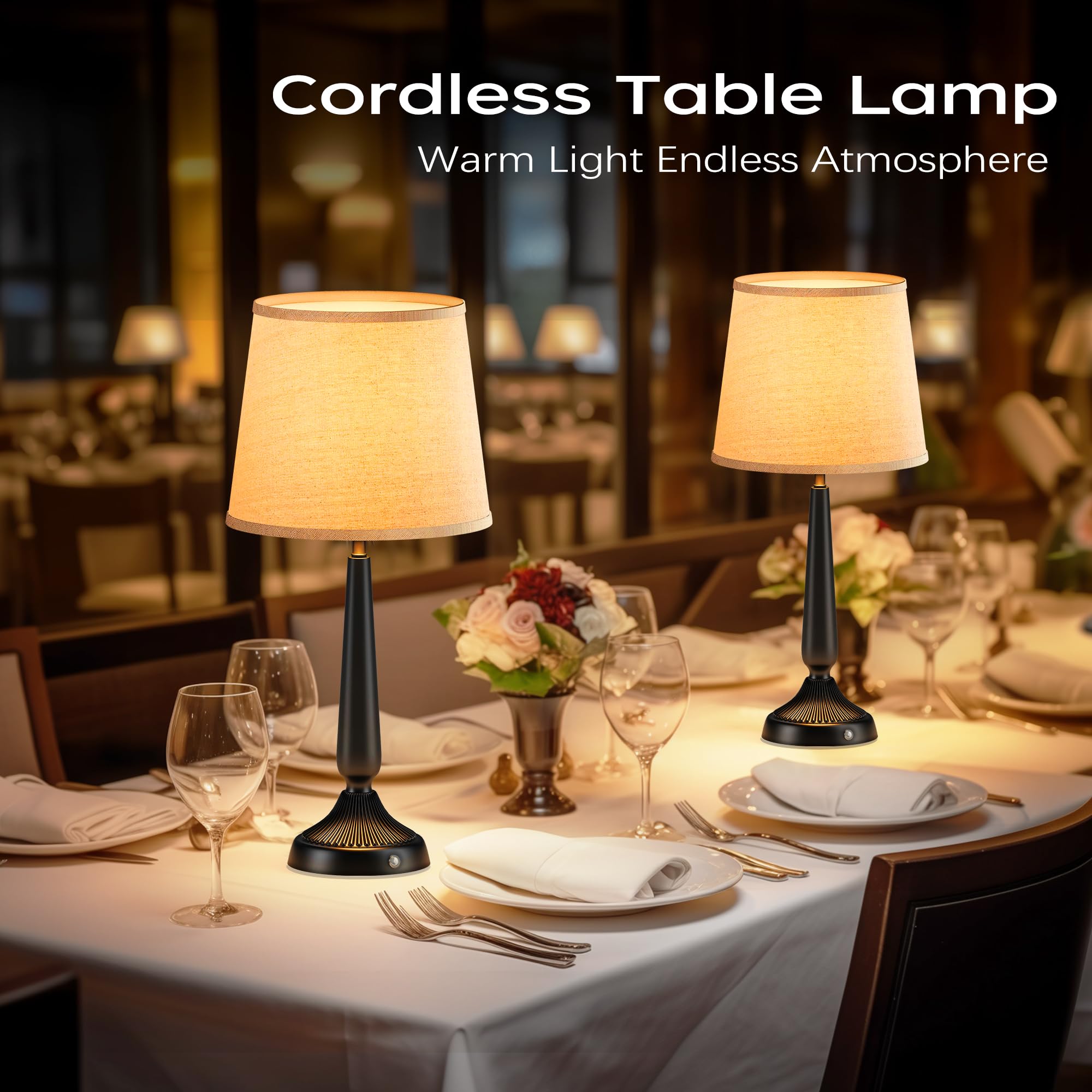 PARTPHONER Touch Table Lamps for Bedroom Set of 2, Bedside Nightstand Lamps with USB Port and Power Outlet, 3 Way Dimmable White Lamp for Living Room Nursery Room, Daylight White Bulbs Included