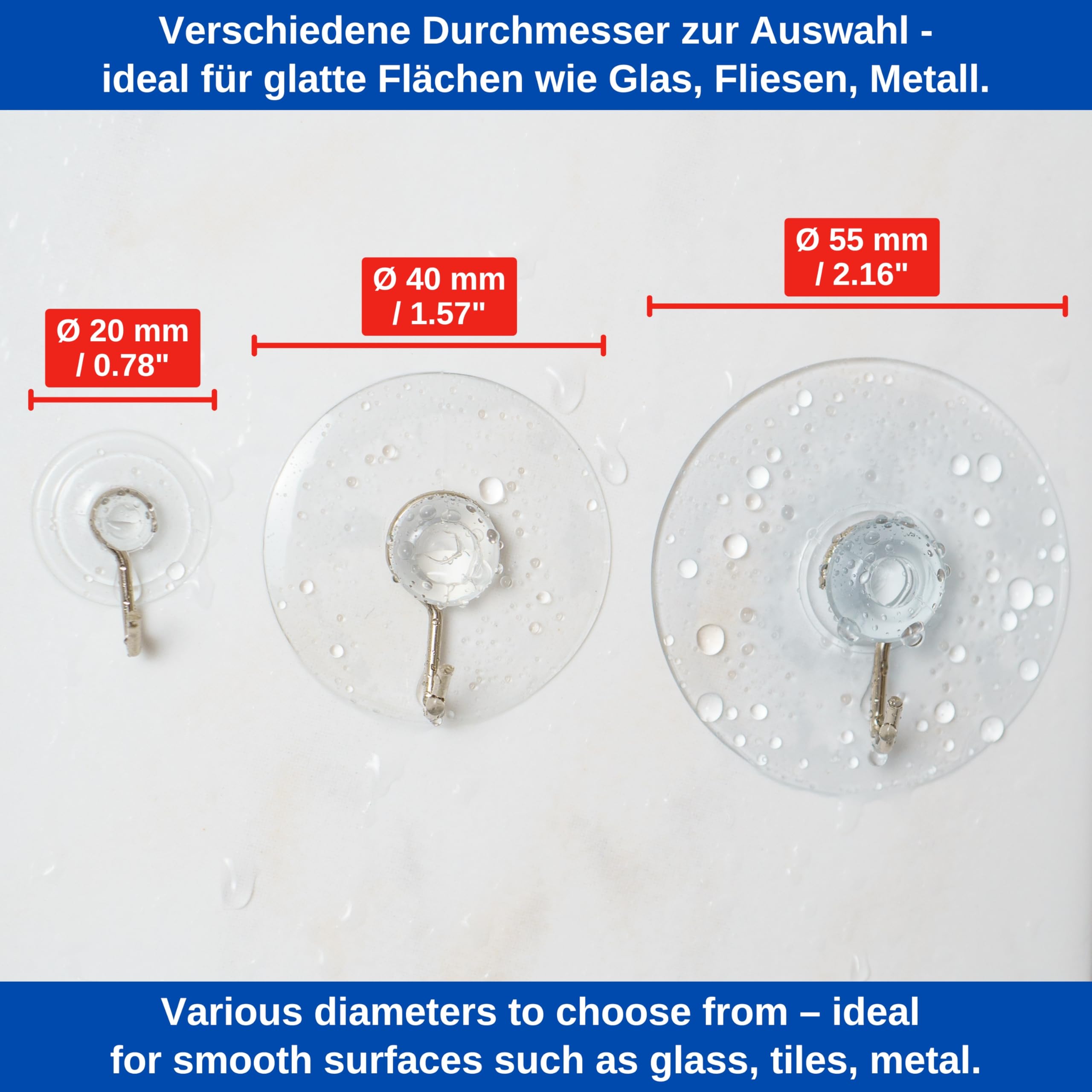Ganci A Ventosa In Acciaio Inox 304 Per Doccia E Bagno, Senza Trapano, Portata 6,8 Kg, Impermeabili E Riutilizzabili, Per Asciugamani E Accappatoi, 2 Pezzi - 5