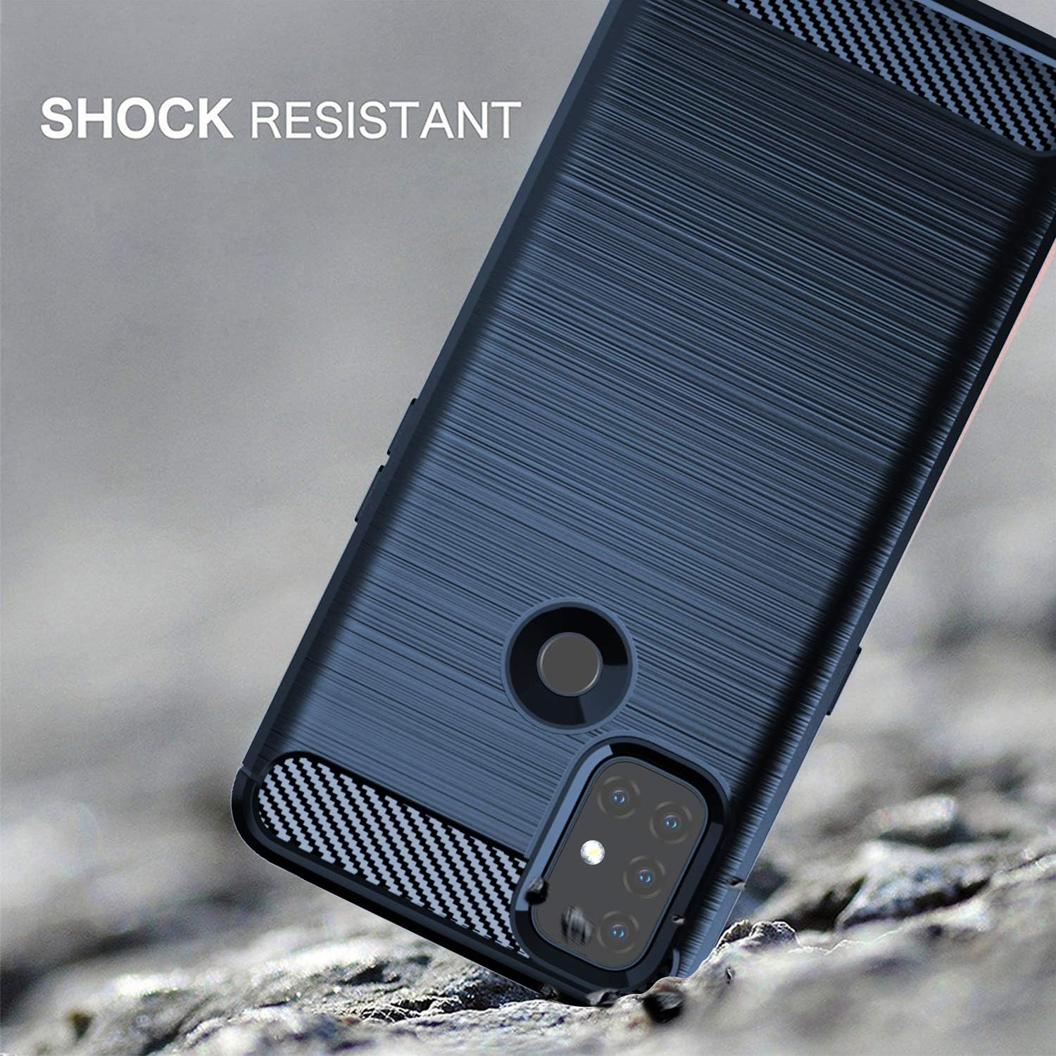 Dzxouui Compatible for Oneplus Nord N10 5G Case,One Plus Nord N10 5G Case,Protective Phone Cover Shockproof Soft TPU Cases for Oneplus Nord N10 5G(DL-DarkBlue)
