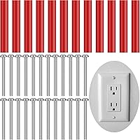 Vista 1 de Ripeng Kit extensor de caja de salida eléctrica, interruptor eléctrico y espaciadores de receptáculo, paquete de 24 (12 tubos y 12 tornillos) (rojo)