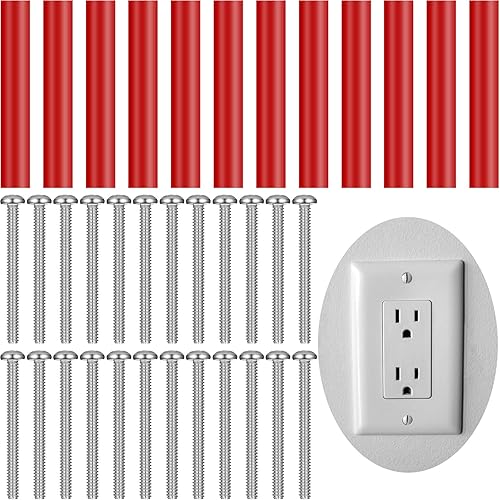 El kit extensor de toma de corriente eléctrica de 24 piezas incluye 12 piezas de interruptor y tornillo de receptáculo, tubo recto redondo y 12