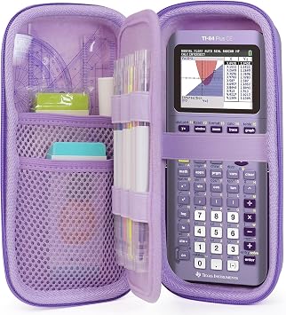 EVA Hard Case Compatible with Texas Instruments TI-Nspire CX II/TI-NSPIRE CX-II CAS,Portable Case for TI-84 Plus/TI-84 Plus CE/TI-83 Plus/TI-85/TI-89 Color Graphing Calculator. (Light Purple)