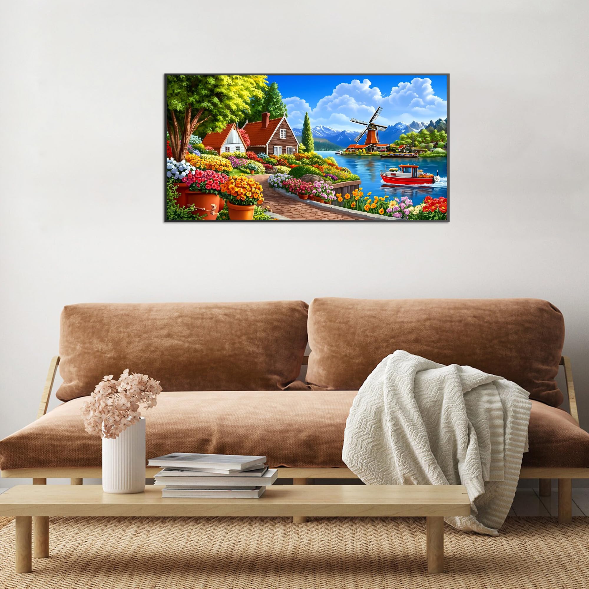 Puzzle 1000 Pezzi per Adulti Villaggio Olandese - Forma Speciale Puzzle classici | Impossibile Puzzles | Decorazione Murale Unica (41x80cm) | Regalo Originale per Amanti dei Puzzle - 5