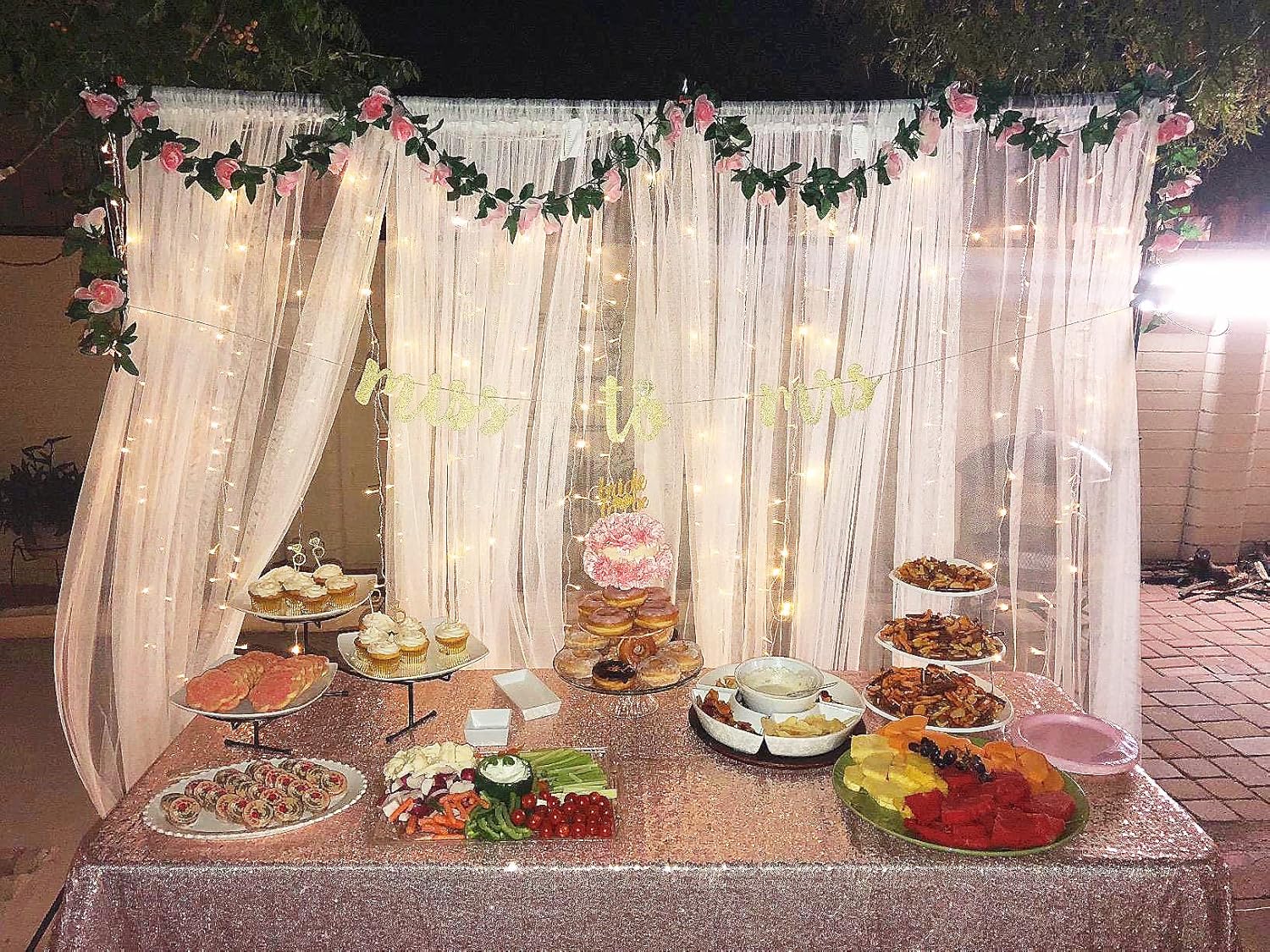 UKELER 2 Pack Artificial Flowers Garland Total 14FT Pink Rose Vines Hanging Flower Plants for Home Garden Party Outdoor Ceremony Wedding Arch Floral Decor - Image 6