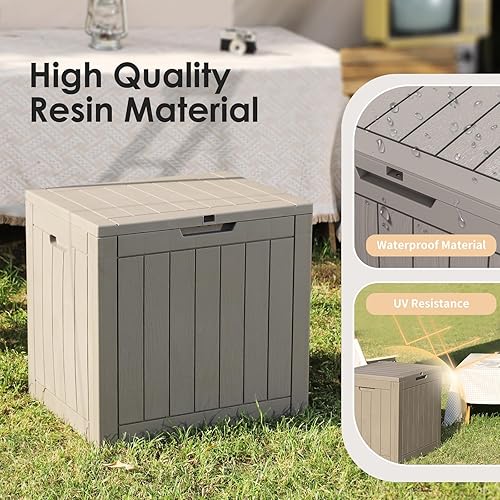 Miniatura 2 de DRATO Cajas de terraza, caja de almacenamiento al aire libre de 31 galones para cojín de patio, herramientas de jardín, impermeable y resistente a