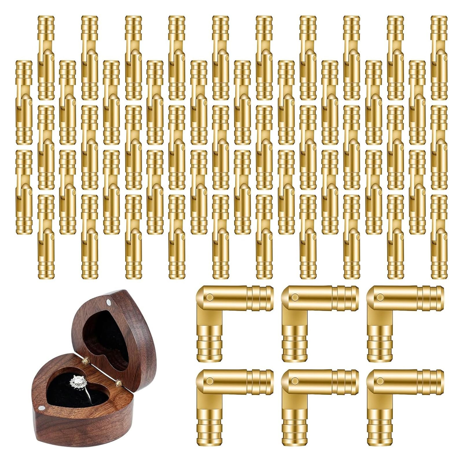of 50 Metal Concealed Hinges 4x20mm Hinges Ideal for Invisible Installations in Small Wooden Boxes & Craft Projects Strong