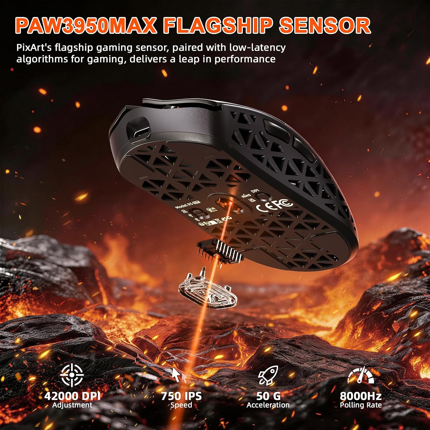 ATTACK SHARK R68HE&R5 Ultra 8K Gaming Keyboard and Mouse Combo,Hall Effect Magnetic Wired Keyboard,39g Ultralight Carbon Diber Wireless Gaming Mouse 42K DPI,RGB Light,Web Diver for Win/Mac,Black