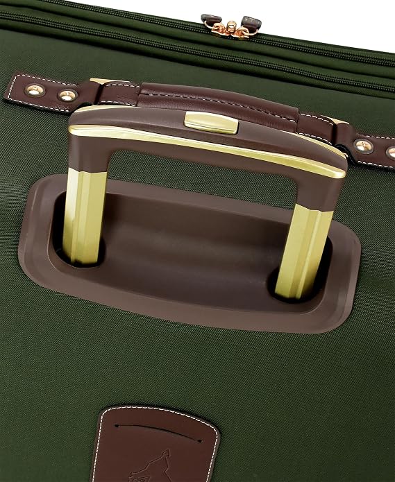 London Fog Nottingham 4 Piece Softside Luggage Set (USB, 20, 25 & 29), Olive Chestnut