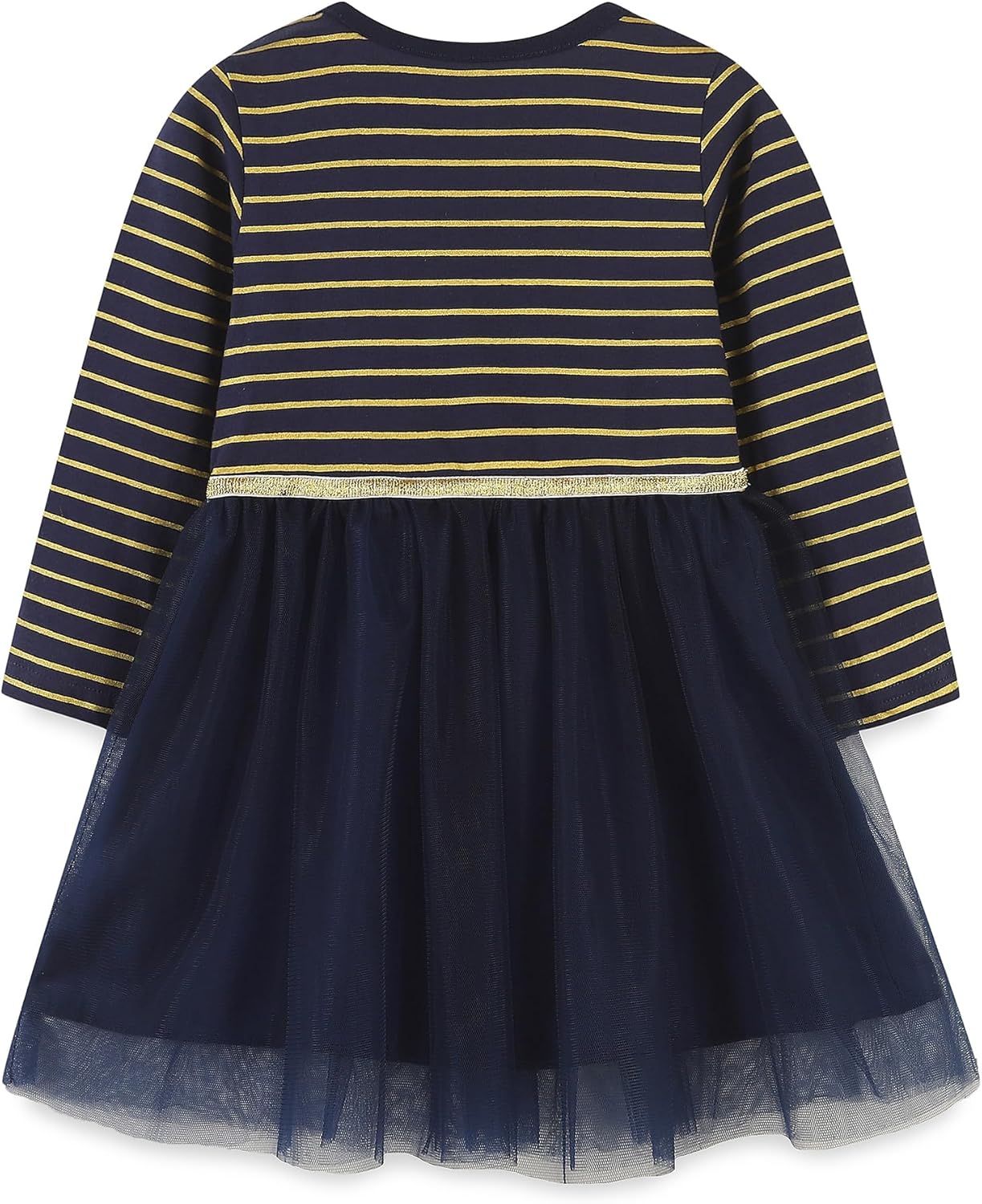 Hongshilian Girls Cotton Long Sleeve Dress Casual Cartoon Appliques Party Dresses - Image 4