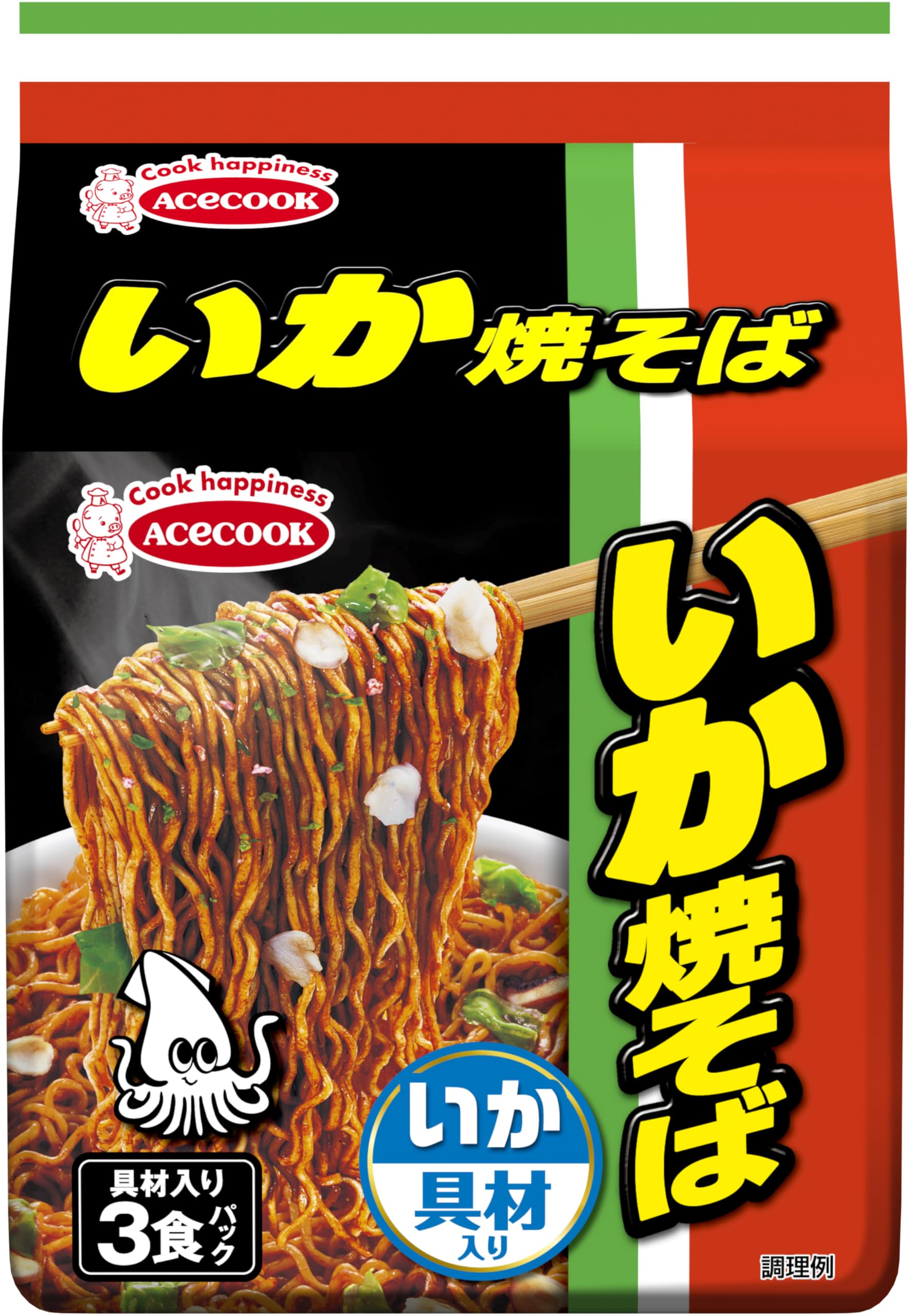 Amazon.co.jp: エースコック いか焼そば 具材入り 3食パック(93g ×3食