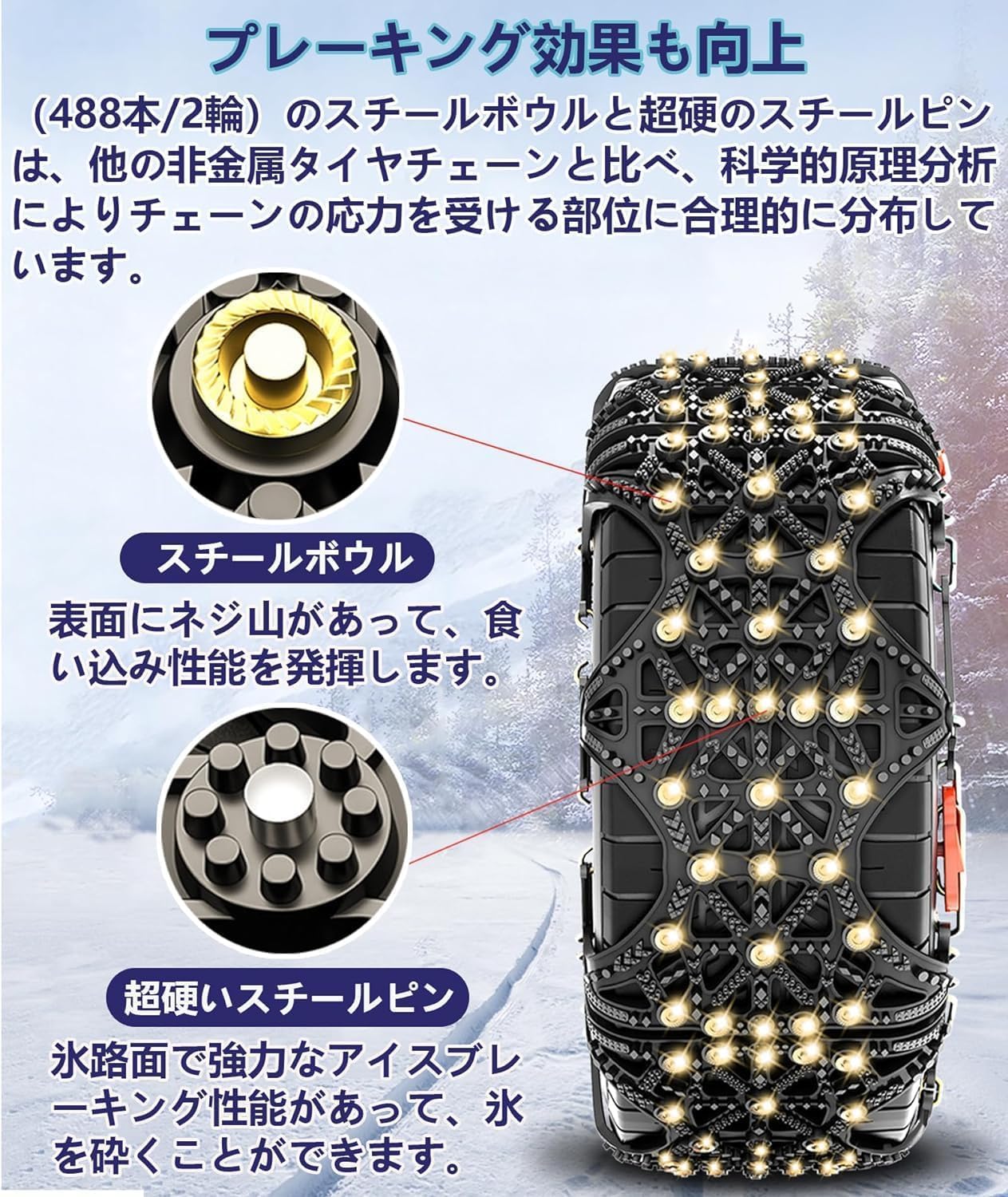 Amazon.co.jp: BAOJIADA タイヤチェーン 非金属 255/45R20 245/45R19