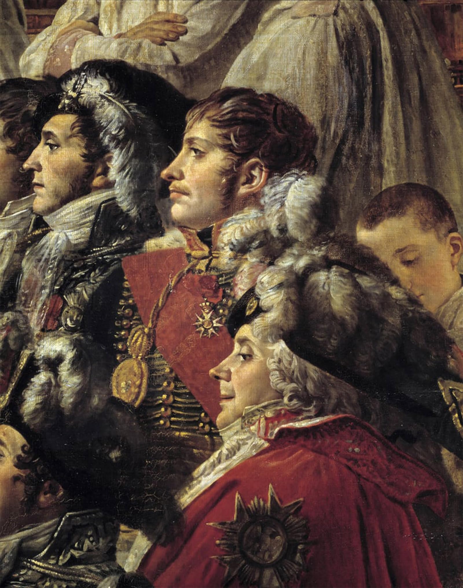 ARTXLXXBN Famous Painting Canvas Artwork Graffiti Print the Rite of Napoleon Detail Representing Auguste Jean Gabriel De Caulaincourt by Jacques Louis David for Home Decor 60x90cm