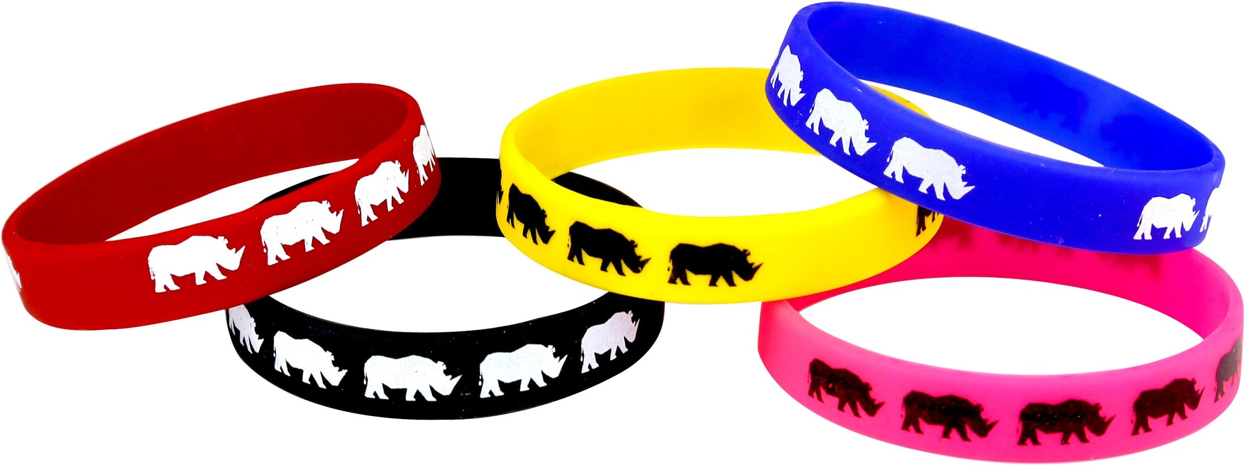 Sorai Rhinos Printed Multi Color Wrist Band - Pack of 5