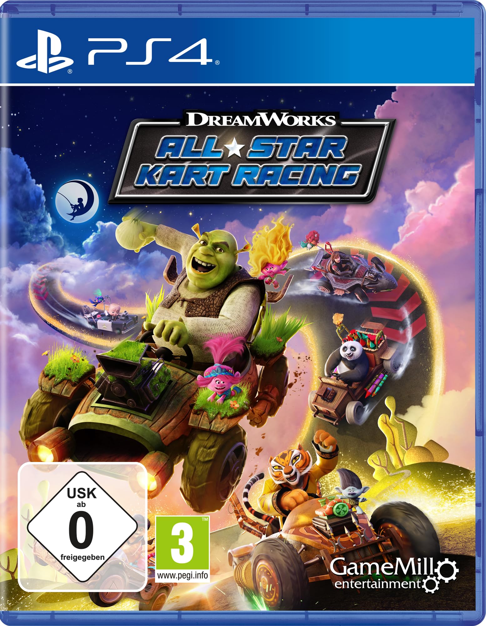 Dreamworks All-Star KartRacing PS4 : jeu de course en Blu-ray pour console Sony
