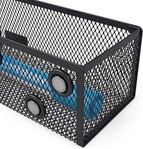Miniatura 9 de Arteza Organizador de escritorio de oficina de malla metálica con cajón, diseño multifuncional de 6 compartimentos para suministros de oficina y