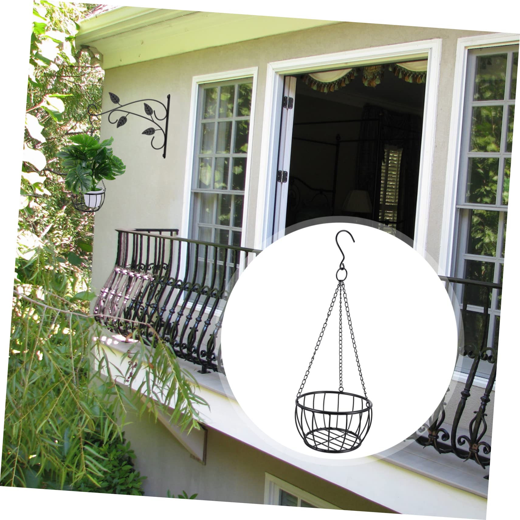 2pièces Support De Suspendu Pot De Suspension pour Balcon Et Décoration Design Élégant pour Intérieur Et Extérieur