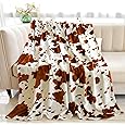 Christmas for Adults, Cowhide Blanket for Girls, Cow Print Blanket for Teen Girls, Cow Baby Blanket, Cow Print Stuff for Women, Highland Cow Decor for Bedroom, Highland Cow Gifts for Women 50"x 60"
