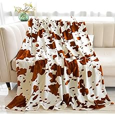 Christmas for Adults, Cowhide Blanket for Girls, Cow Print Blanket for Teen Girls, Cow Baby Blanket, Cow Print Stuff for Women, Highland Cow Decor for Bedroom, Highland Cow Gifts for Women 50"x 60"