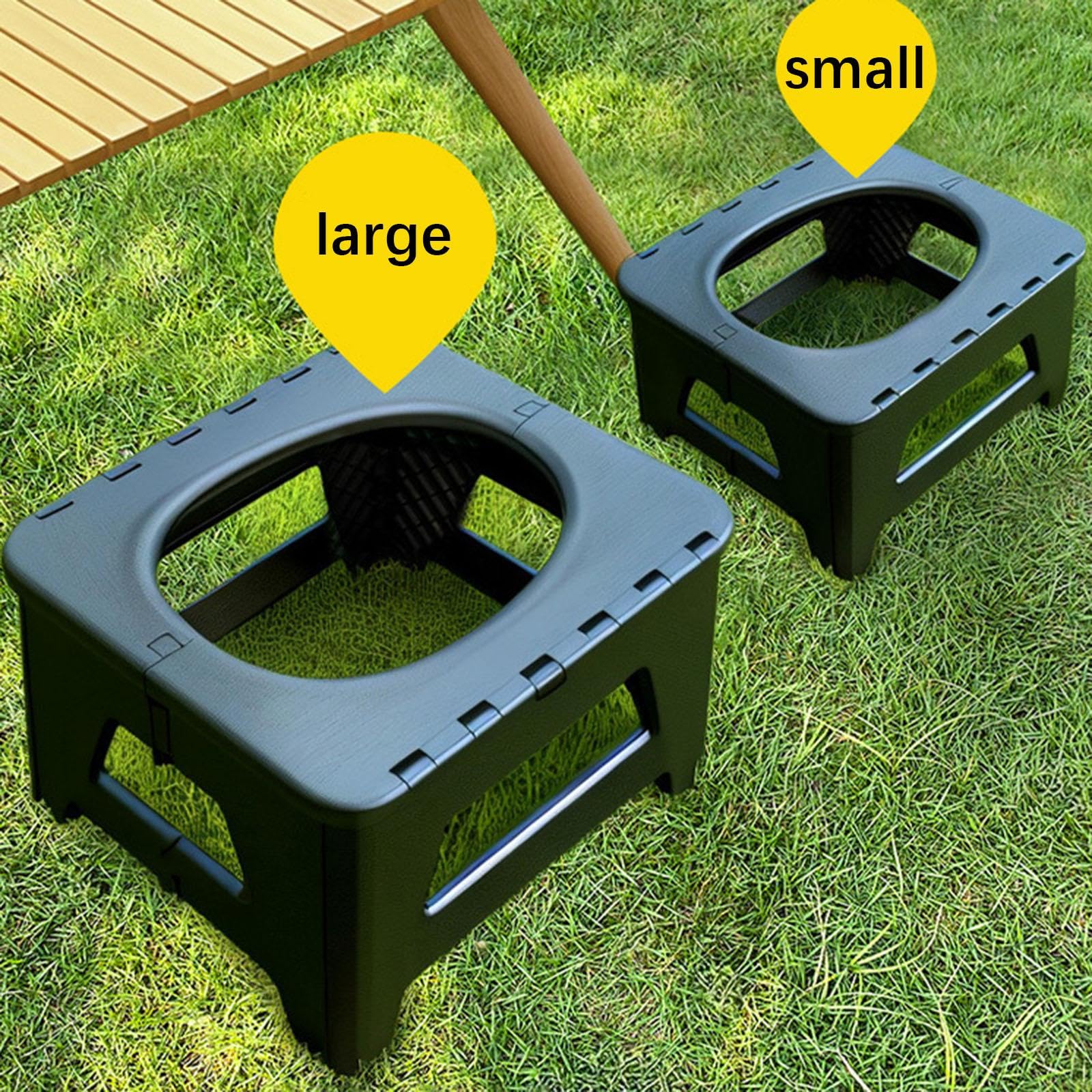 Klappbare Campingtoilette, Außentoilette, Kommode, vielseitige Aufbewahrungsbox, faltbares Töpfchen, Notfall für Fischerboot, Wandern, Strand, S Black