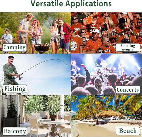 Miniatura 9 de Silla de campamento de gran tamaño, sillas de camping plegables portátiles con bolsillo lateral, portavasos y bolsa de transporte, sillas de
