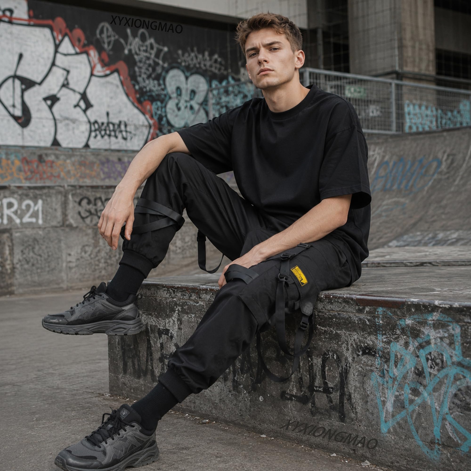 XYXIONGMAO Taktische Jogger Cargo Pants Hip Hop Harem Techwear Streetwear Herren Streamer Overalls Loose Casual Pants
