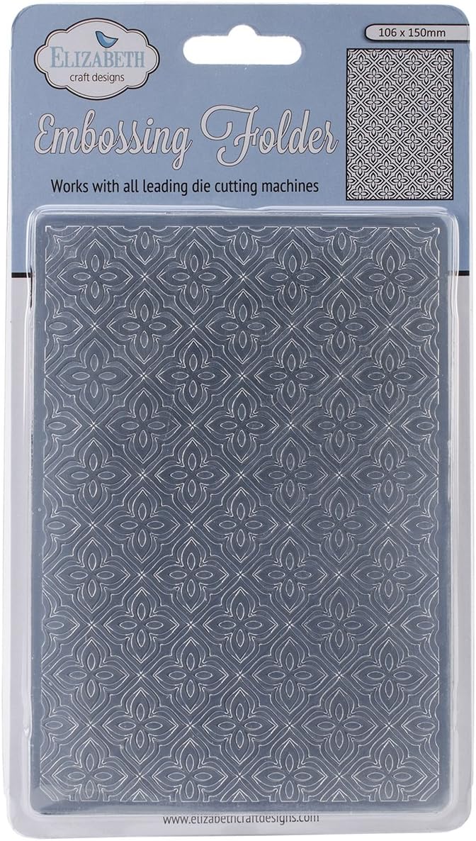 Elizabeth Craft Embossing Folder 4"X6"-Flower Mosaic