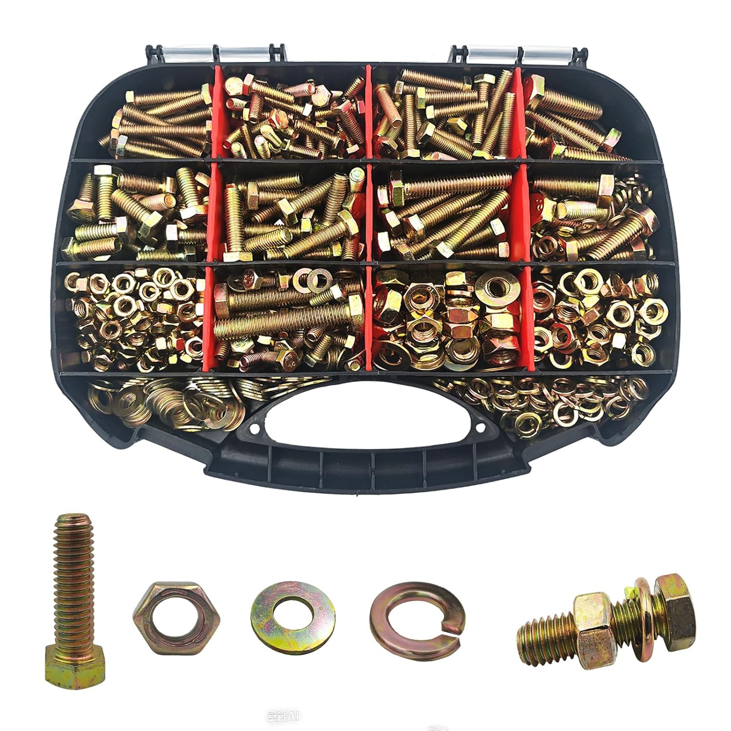 778PCS Haespot High-Strength Heavy Duty Bolt and Nut Assortment Kit, 8.8 Grade Alloy Steel Material, M6-M10 Metric Sizes, Suitable for Automotive, Motorcycle Repair, and DIY Design