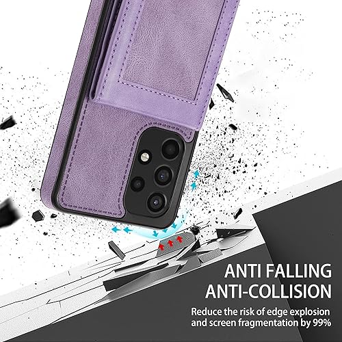 Miniatura 6 de Funda compatible con Samsung Galaxy A13 4G con soporte de cuero para tarjetas de crédito, cierre magnético, accesorios para celda, monedero móvil,