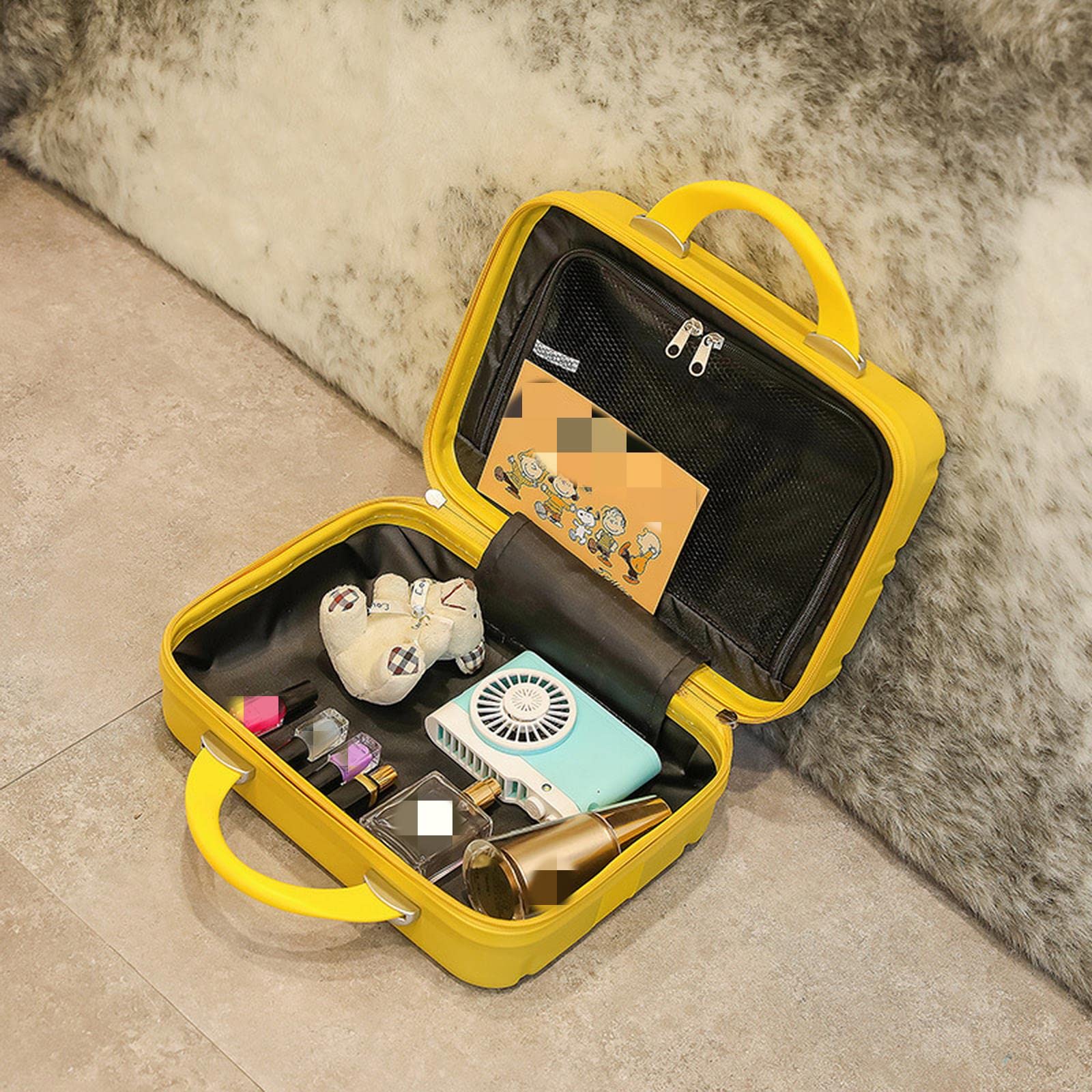 MOGSA Neceser portátil de viaje para mujer, bolsa de cosméticos, color negro