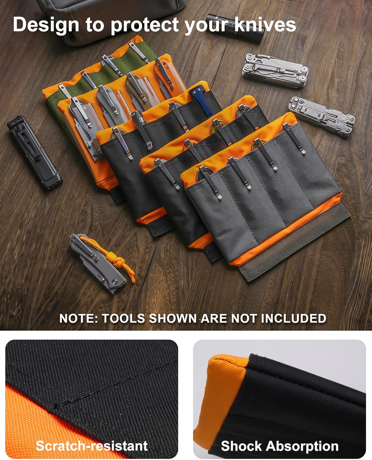 VIPERADE VE40 Knife Display Case with 40 Slots, Folding Knives Storage Holder, Knife Collection Carrier Bag for Folding Knives Flashlights Multitools