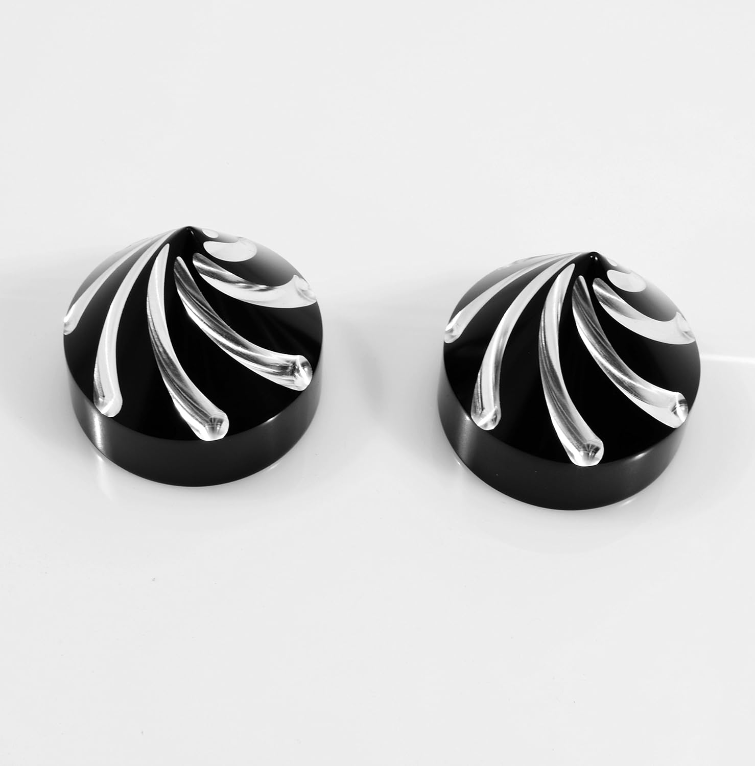 08-24 Suzuki Hayabusa GSX1340R Fork Tube Cap Covers FK-201 (Spiked Cone, Polished)