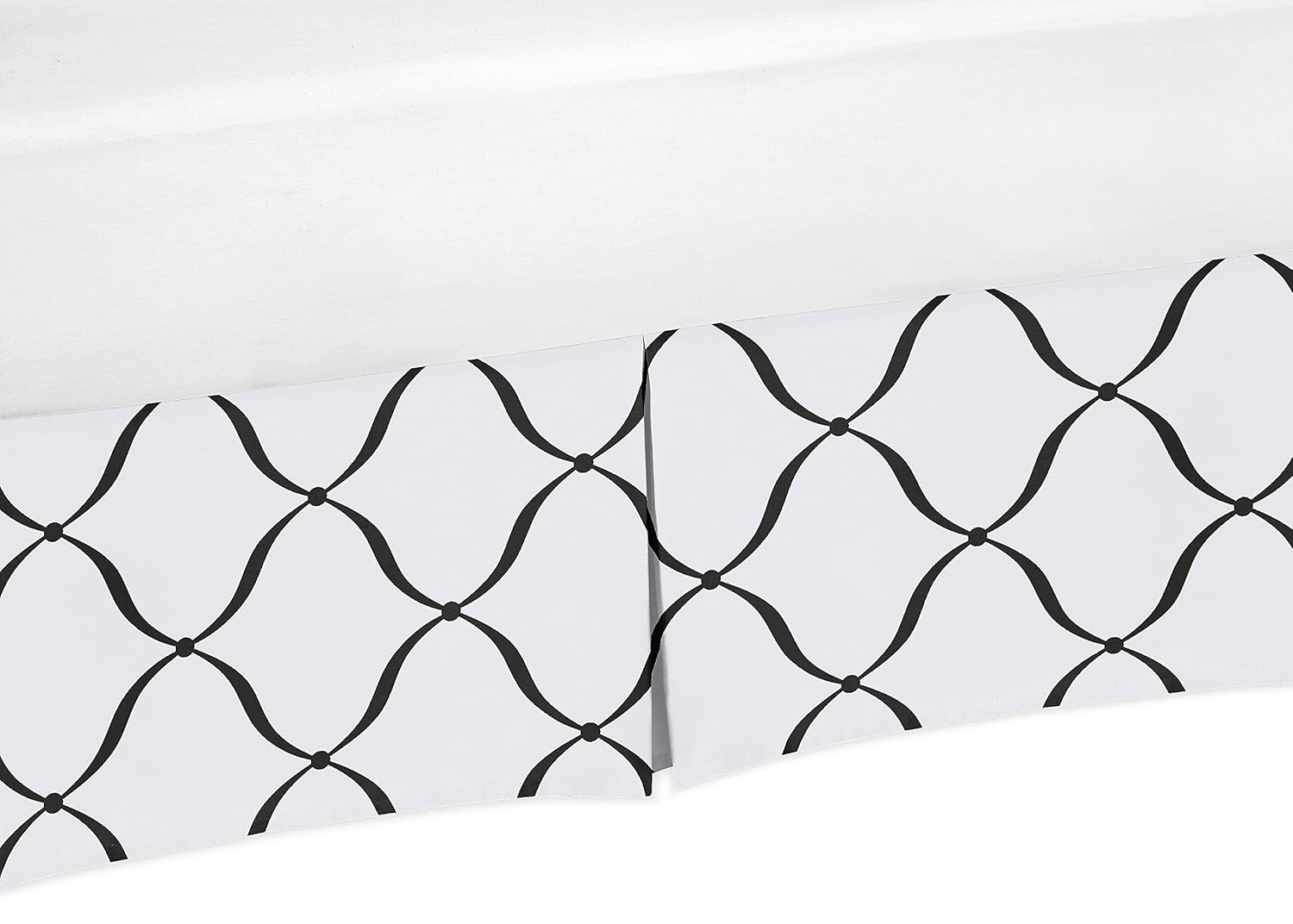 Sweet Jojo Designs Black and White Designer Crib Bed Skirt