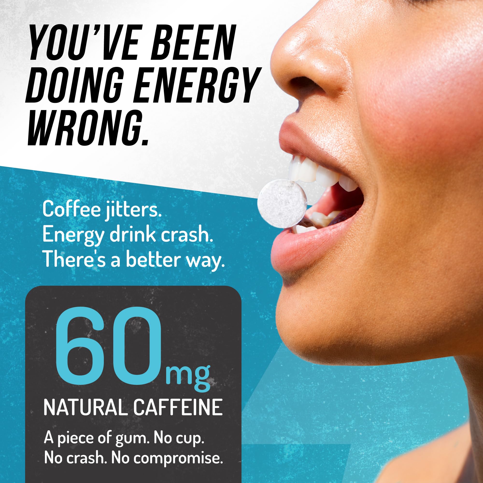 Peppermint Caffeine Gum, Natural Green Coffee Bean Energy Gum with Vitamin B6 B12, Sugar Free Caffeinated Chewing Gum for Focus, 24 Pieces — Amazon image 3