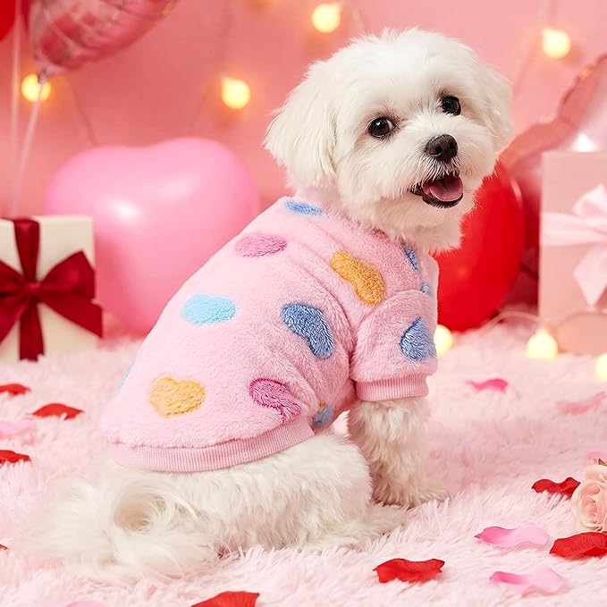 Ropa de Perro Pistha de Felpa Corazón para Perros Pequeños y Medianos miniatura 6