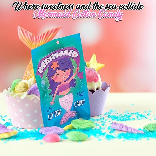 Miniatura 3 de Caramelo de algodón sirena (envueltos individualmente) de sandía, piña, arándano -