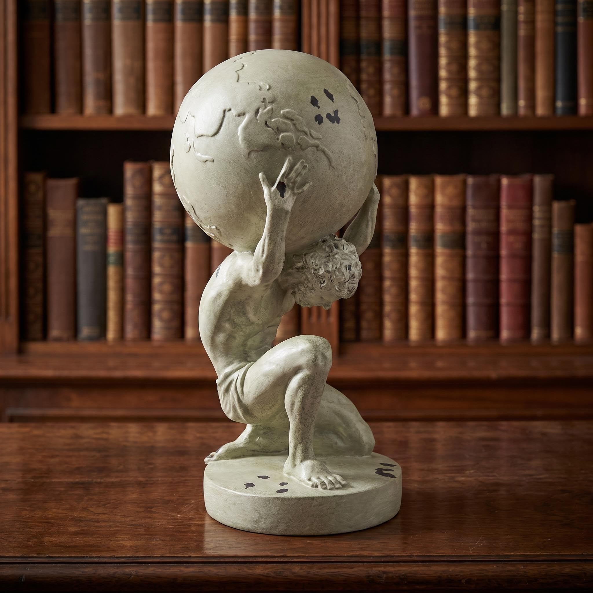 Atlas Holding Up World - Escultura de personaje, figura de resina para sala de estar, mesa, estante de oficina, escritorio