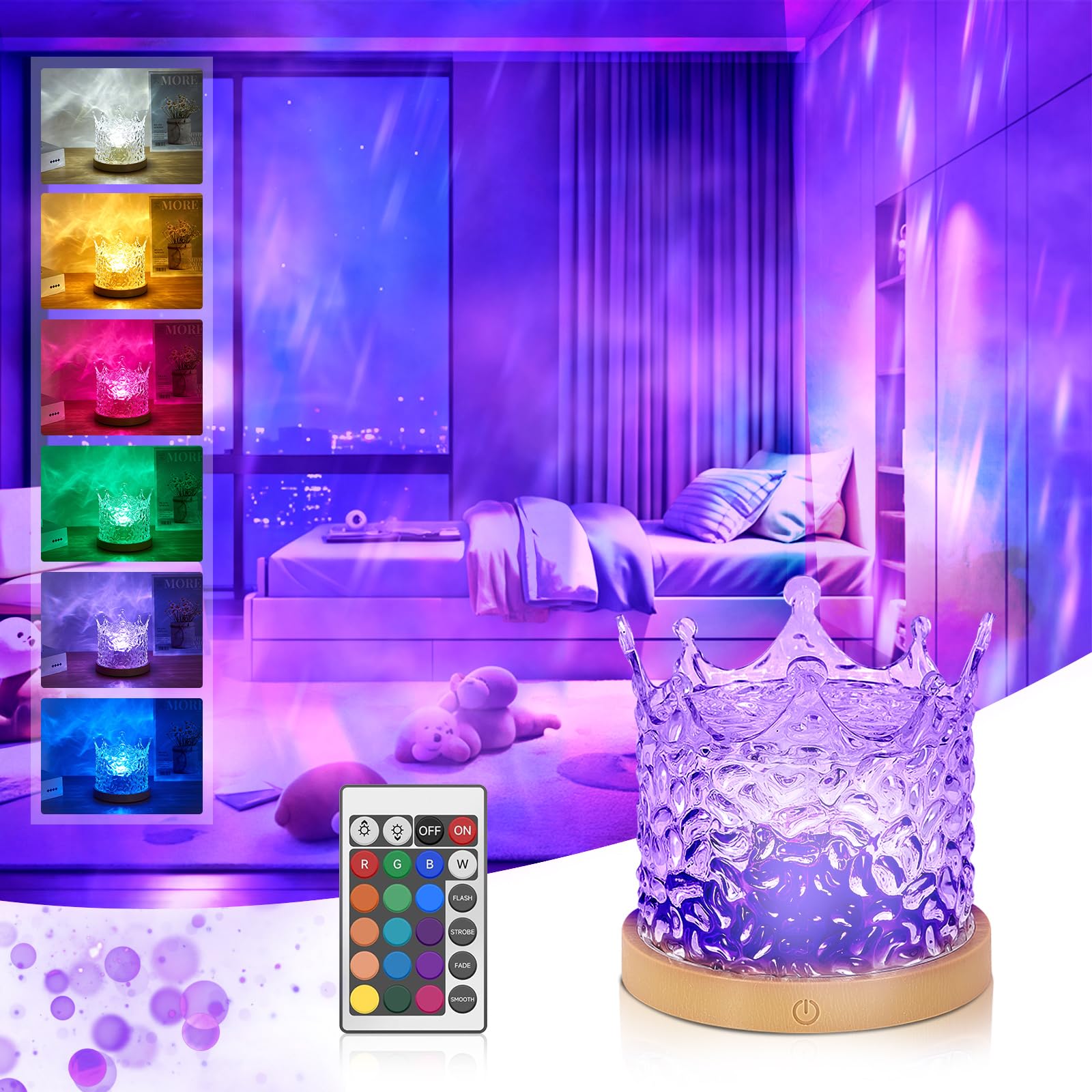Sponsored Ad – Pup Go Crown Galaxy Projector Light - 16 Colors Ocean Wave Water Ripple Night Light with Remote Control, Romantic Decor for Bedrooms/Party/Game Rooms, Creative Gift for Kids/Teens/Boys/Girls/Children