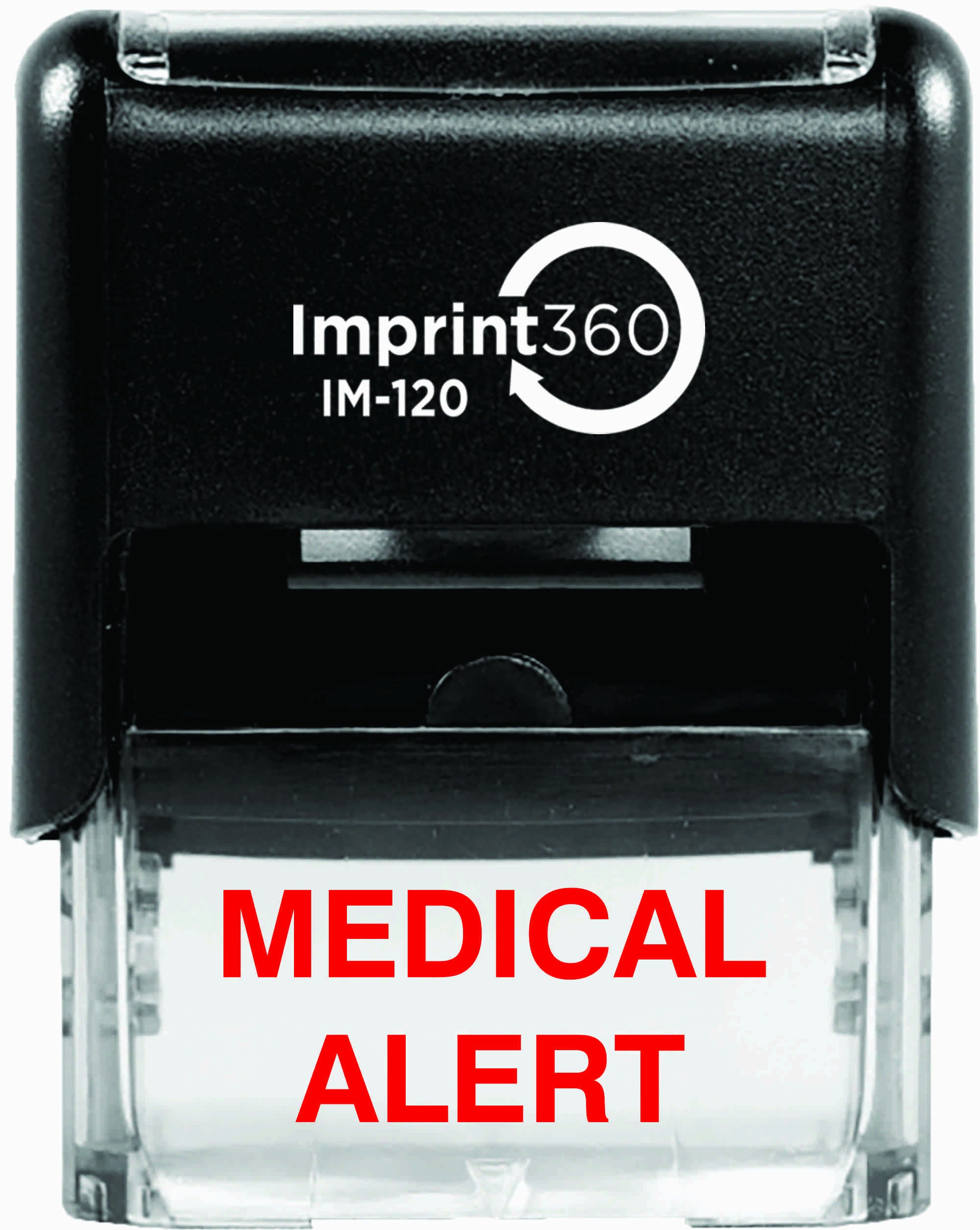 Imprint 360 AS-IMP1089 - Sello de goma autoadhesiva de alta calidad con grabado láser para impresiones precisas, tinta roja, 9/16" x 1-1/2"