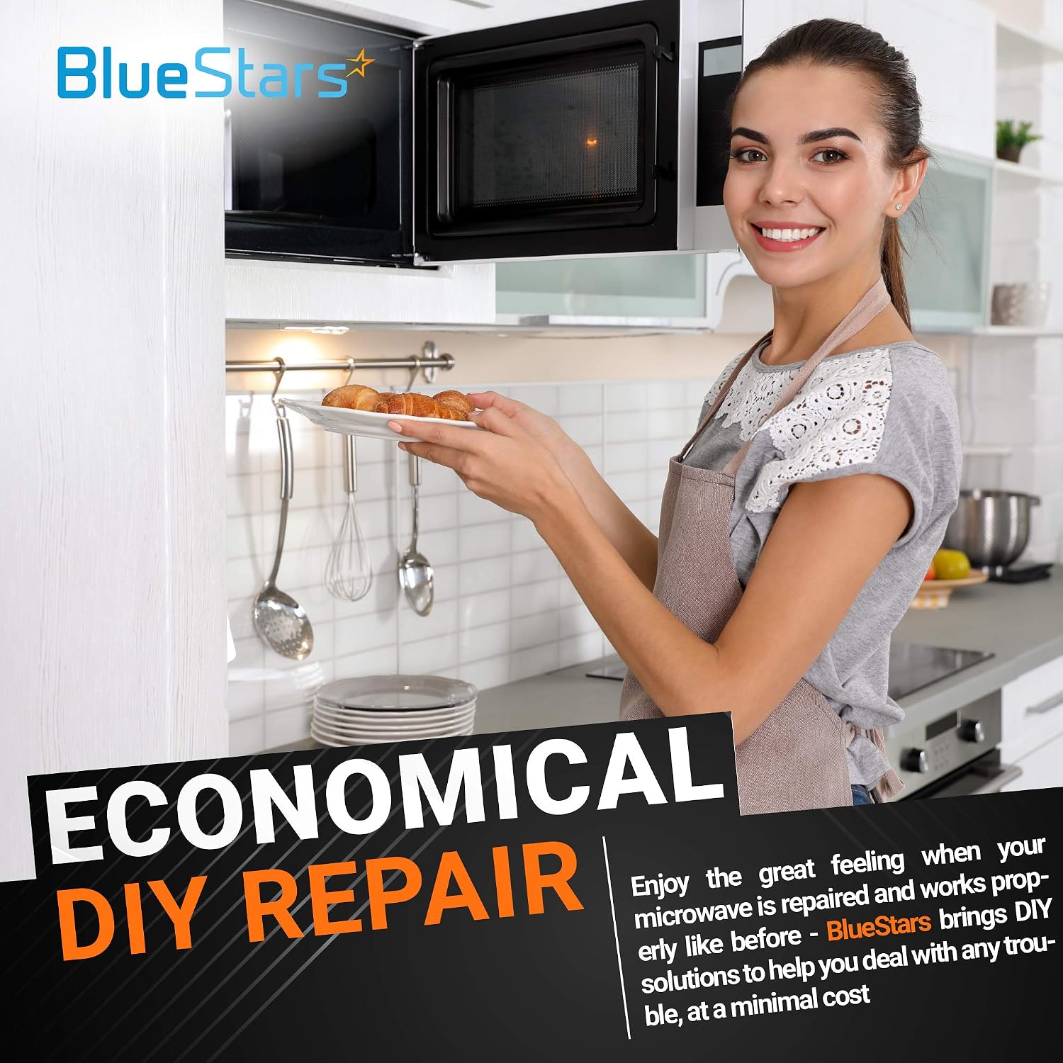 Ultra Durable WB06X10943 Microwave Handle Support Replacement Part by BlueStars - Easy to Install - Exact Fit for GE Microwaves/Ranges - Replaces AP5790057 3025054 PS8753758