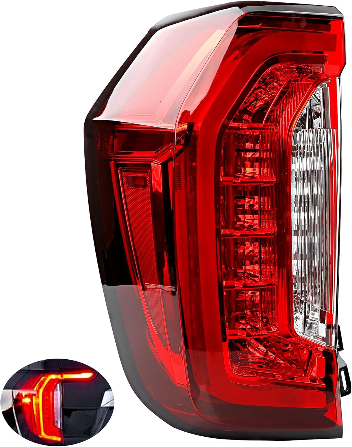 LED Tail Light Left Compatible with 2021–2024 GMC Yukon Denali SLE SLT AT4, Outer Driver Side Rear Brake, Reverse & Turn Signal Lamp, Replace 84816392