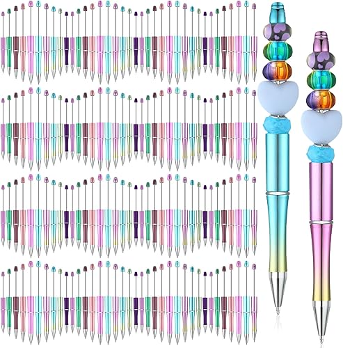 Miniatura 8 de 150 bolígrafos de plástico con cuentas a granel, bolígrafo de cuentas surtidas, bolígrafos de cuentas de tinta negra, regalo para niños,