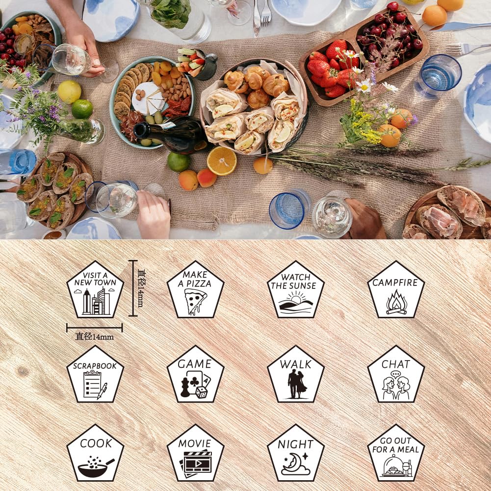 UNICRAFTALE Holiday Activity Dices 1Set Wood Decision Dices Wedding Gift Funny Date Night Ideas Dice with Velvet Packing Pouches for Husband Valentines Day Gifts - Image 4