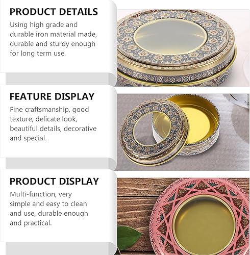 Miniatura 7 de Pastillero para pastillas latas de almacenamiento medicinales de azafrán selladas, recipientes de hierro para almacenamiento portátil de viaje,