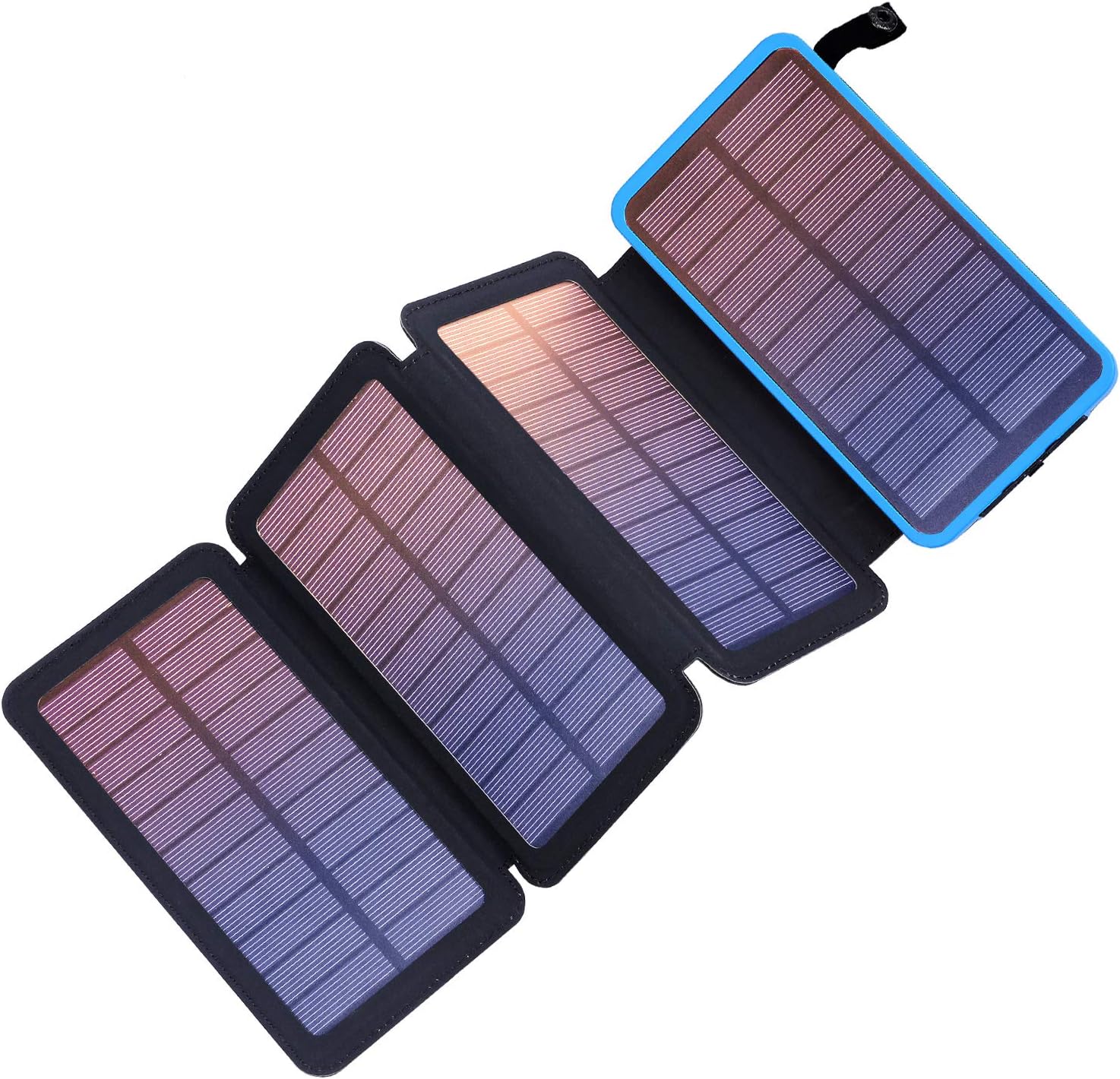 Solar Charger 25000mAh Portable Solar Power Bank with 4 Solar Panels Waterproof Battery Pack with LED Lights for iPhone HUAWEI iPad Samsung and More Camping Travel