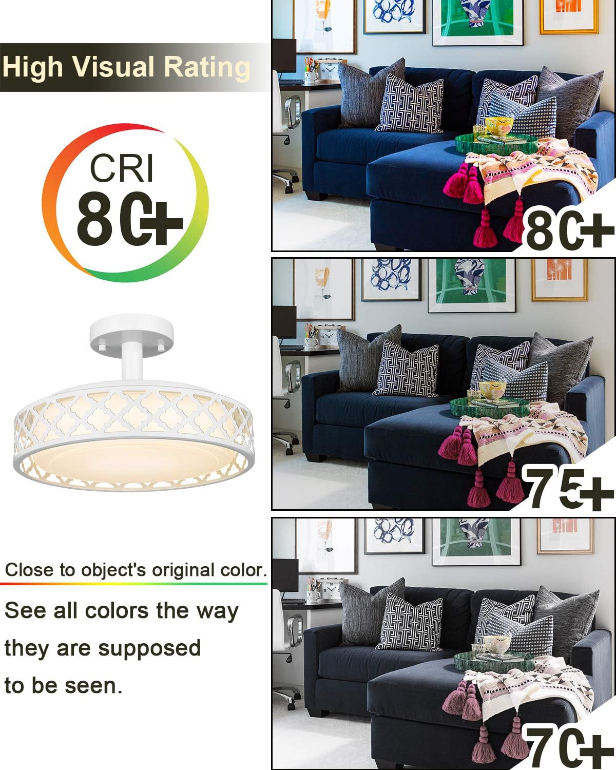 Get Special Price VICNIE 14inch Semi Flush Mount, Dimmable LED Ceiling Lighting Fixtures, 20W 1400 Lumens 3000K Warm White, White Finish, ETL Listed for Kitchen, Hallway, Bedroom, Laundry Limited Stock VICNIE 14inch Semi Flush Mount, Dimmable LED Ceiling Lighting Fixtures, 20W 1400 Lumens 3000K Warm White, White Finish, ETL Listed for Kitchen, Hallway, Bedroom, Laundry