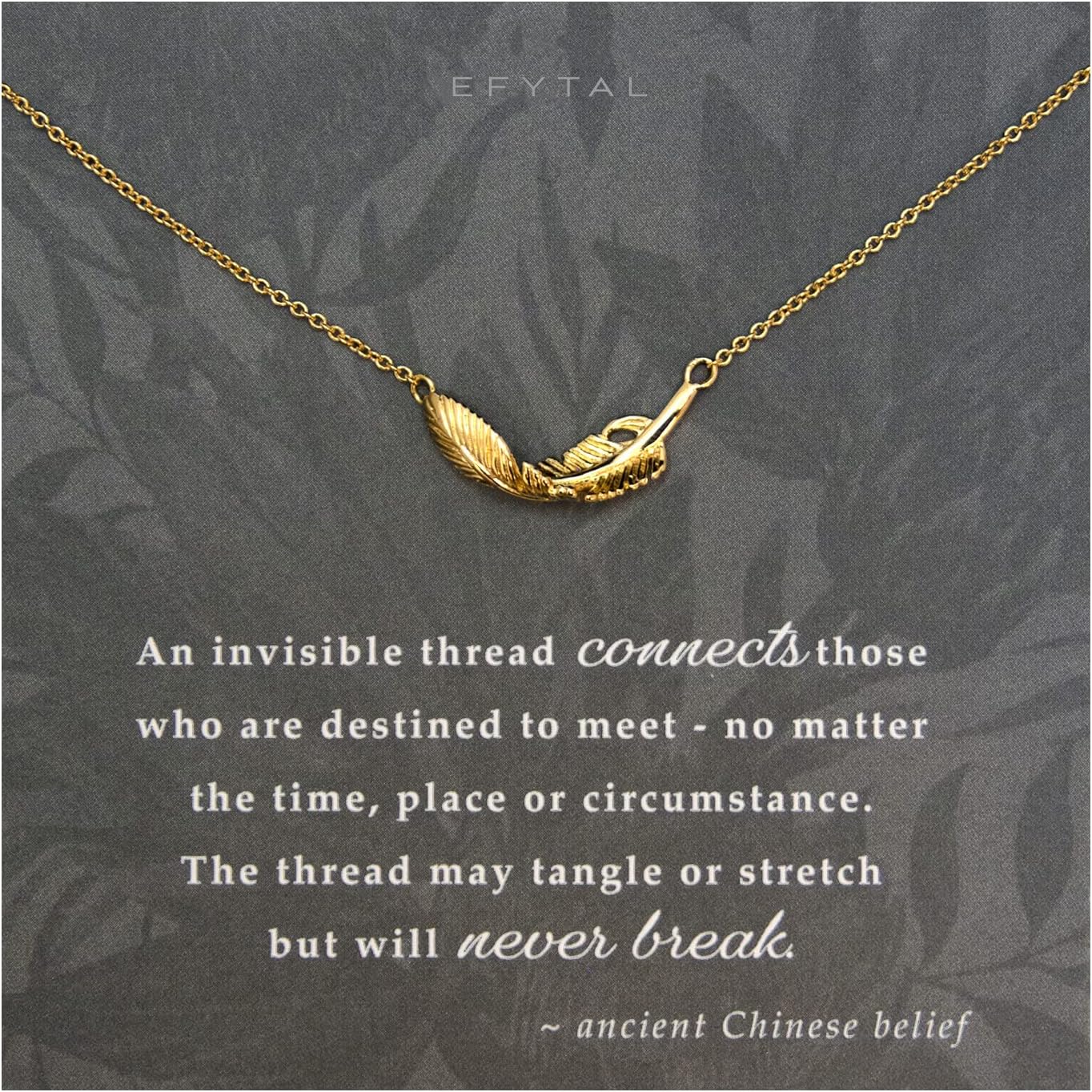 EFYTAL Friend Gifts for Women, Sterling Silver or Gold Plated Feather Friendship Necklace, Retirement Gifts for Women, Coworker Leaving Gift, Long Distance Relationship