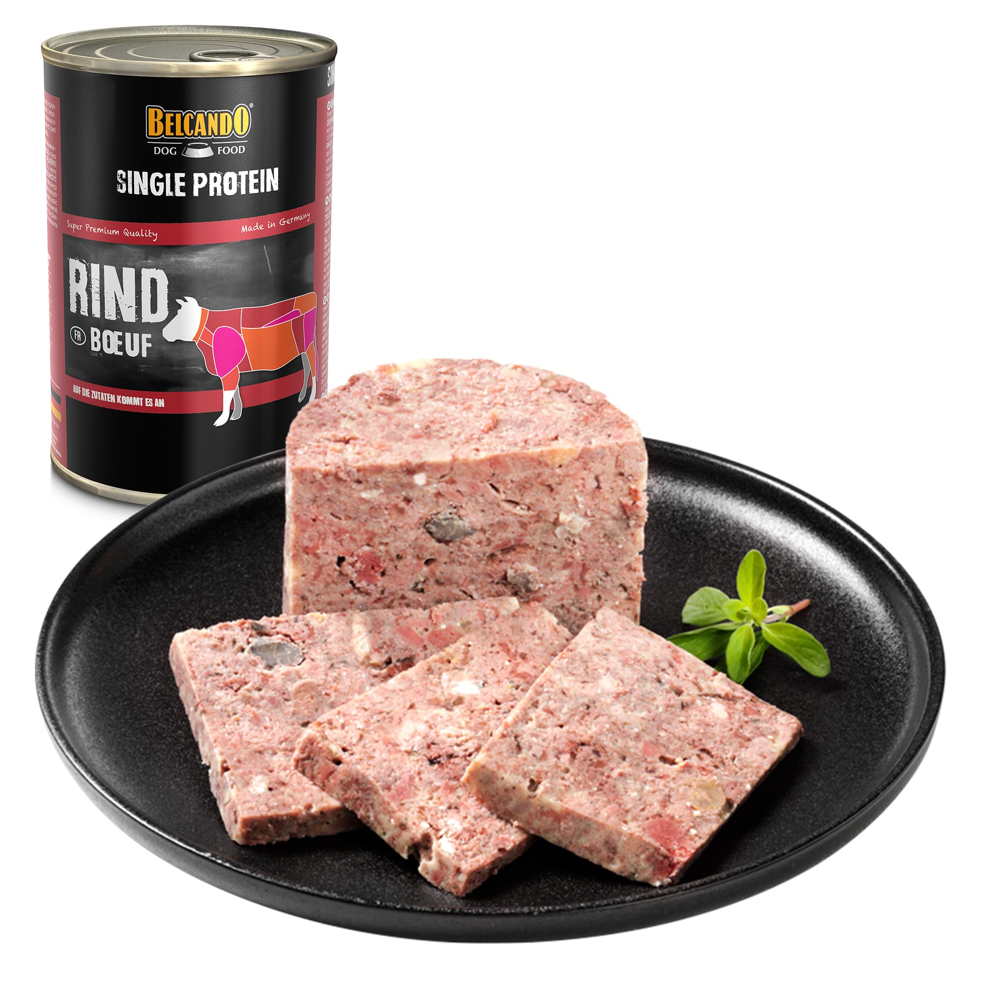 BELCANDO Single Protein Boîte [6x400g Bœuf] | Nourriture Humide monoprotéique pour Chiens | Nourriture Humide monoprotéique