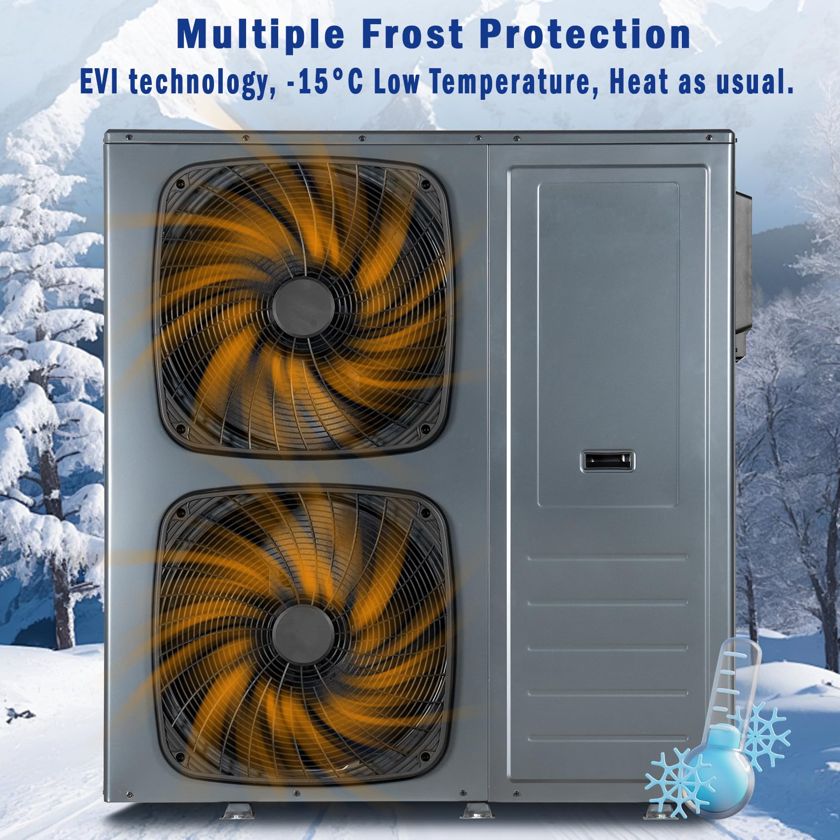 Smad Pompa di Calore 16kW, R290 A+++, COP 5.11, Acqua Calda, Raffreddamento, Riscaldamento, Monoblocco, Sistemi Wifi, Antigelo, Modalità Silenziosa, Riscaldamento Elettrico