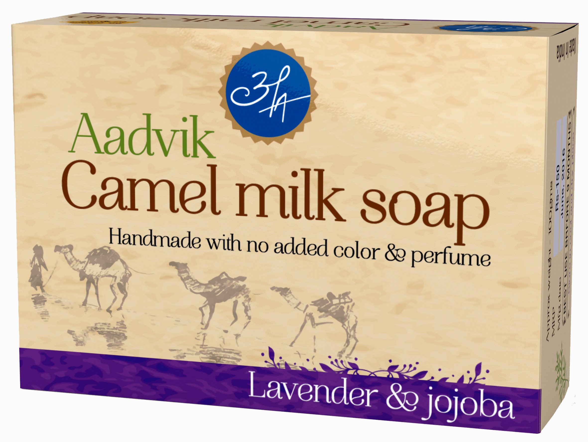 Aadvik Camel Milk Soap with Lavender & Jojoba Essetial Oil |100g